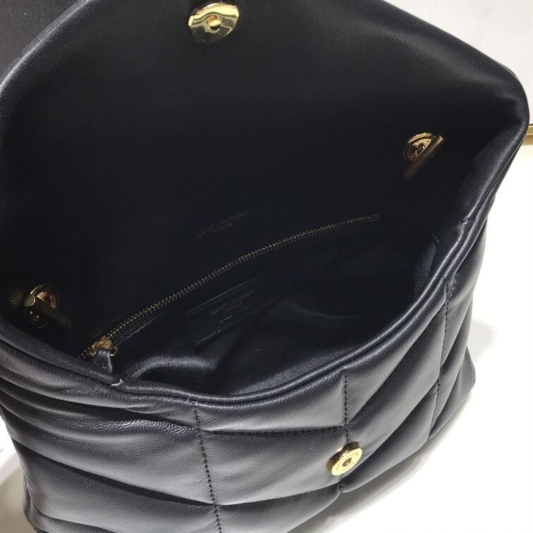 YSL LOULOU PUFFER SHOULDER BLACK BAG