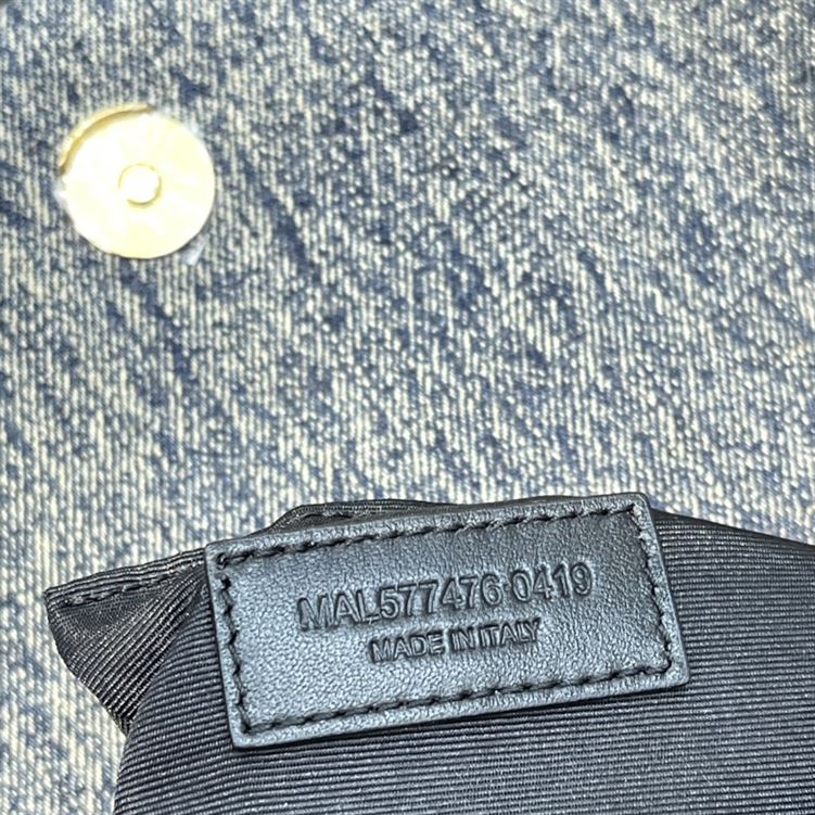 YSL MEDIUM PUFFER IN SUEDE AND DENIM