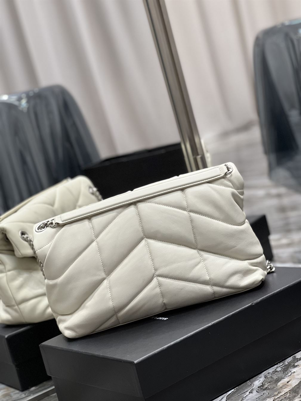 YSL PUFFER TOY WHITE BAG
