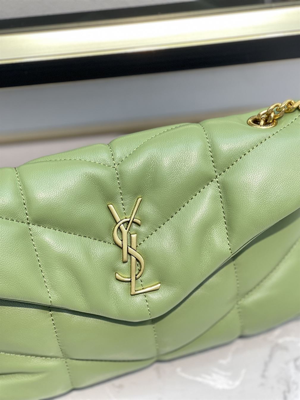 YSL PUFFER TOY MINT GREEN BAG