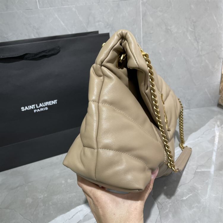 YSL PUFFER TOY WHITE CREAM BAG