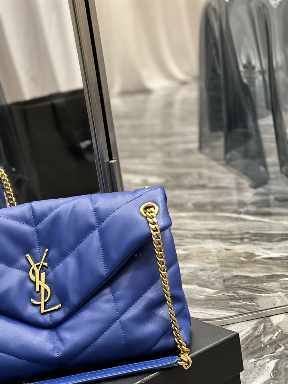 YSL PUFFER TOY BLUE BAG