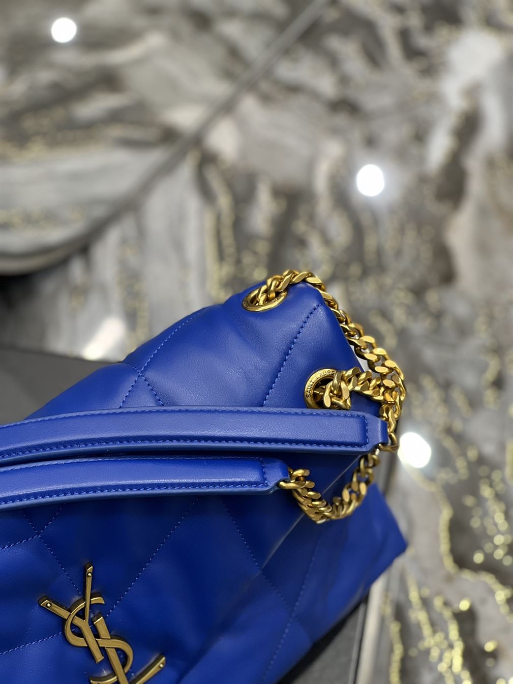 YSL PUFFER TOY BLUE BAG