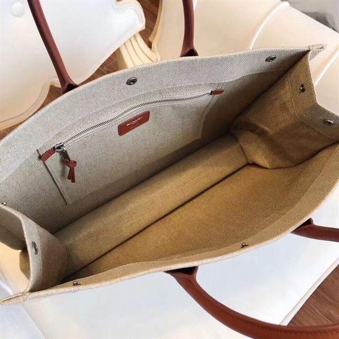 YSL RIVE GAUCHE CANVAS TOTE BEIGE BAG