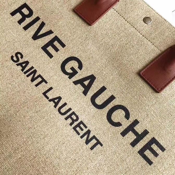 YSL RIVE GAUCHE CANVAS TOTE BEIGE BAG