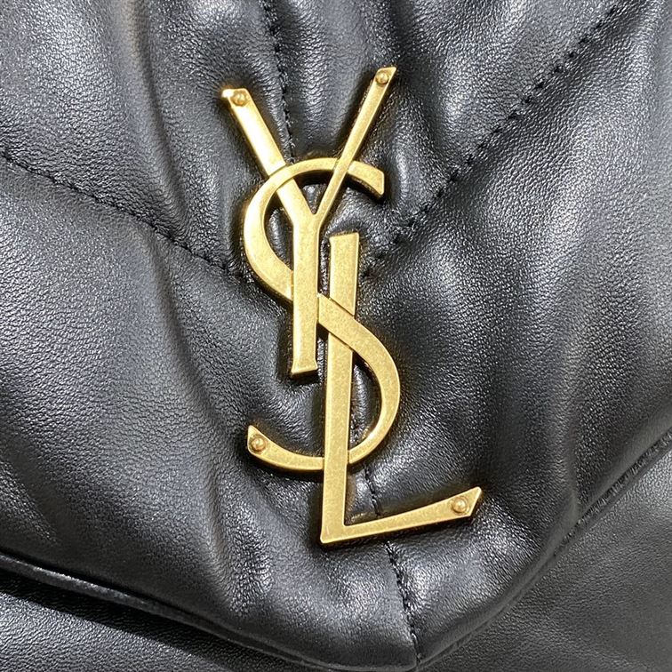 YSL SMALL PUFFER IN QUILTED NAPPA LEATHER BLACK