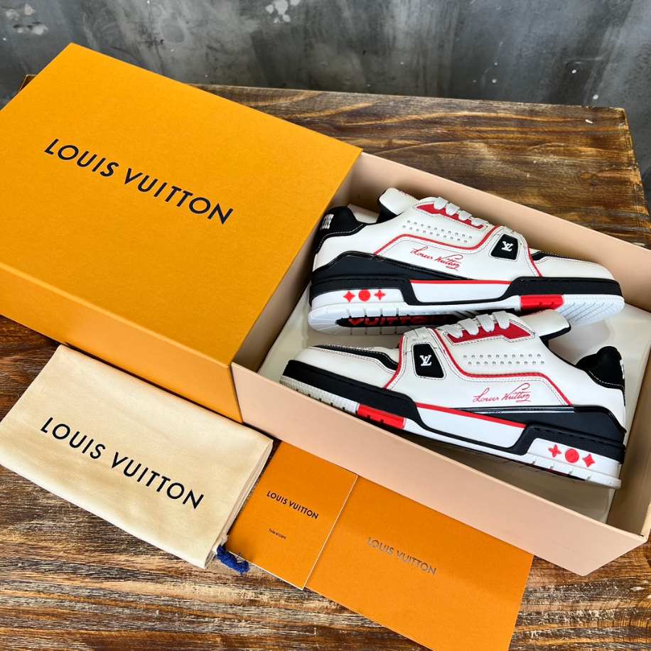 Louis Vuitton Trainer White Red Low Sneaker