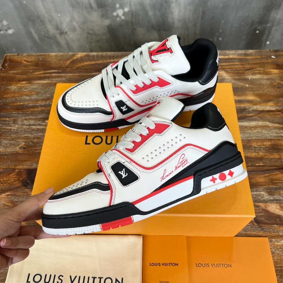 Louis Vuitton Trainer White Red Low Sneaker