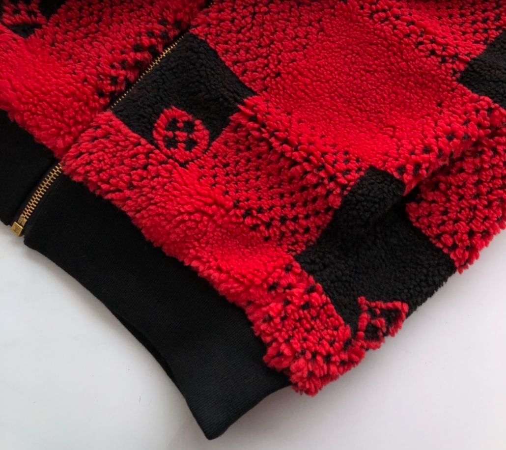 Louis Vuitton Damier Fleece Red Plaid Coat - LVC051
