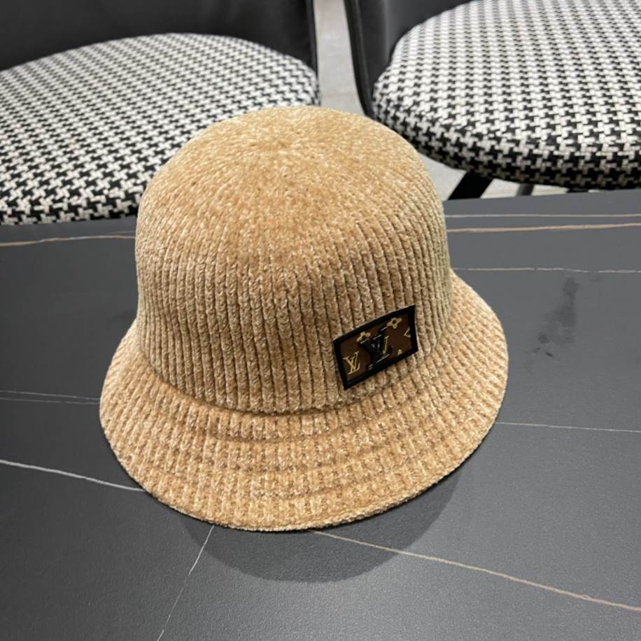 Louis Vuitton Bucket Corduroy Dome Light Brown Hats - LVC006