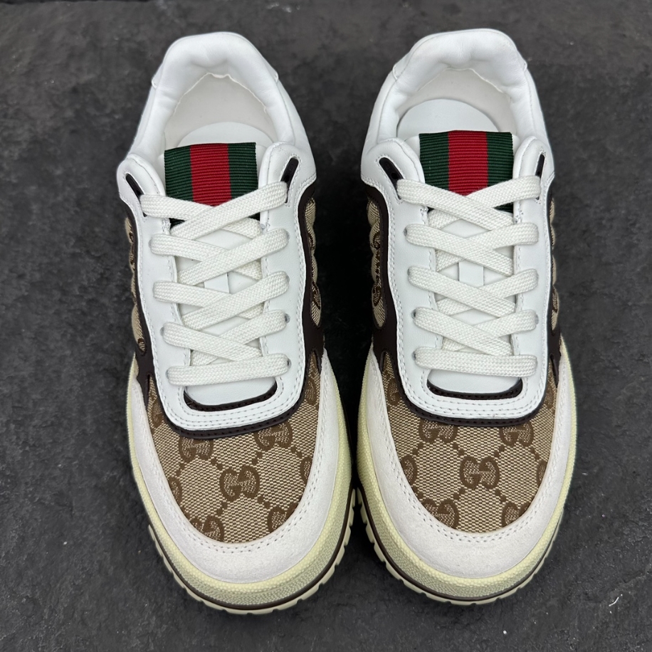 Gucci Re-Web Sneaker 'GG Canvas - Beige Ebony' - GCC157