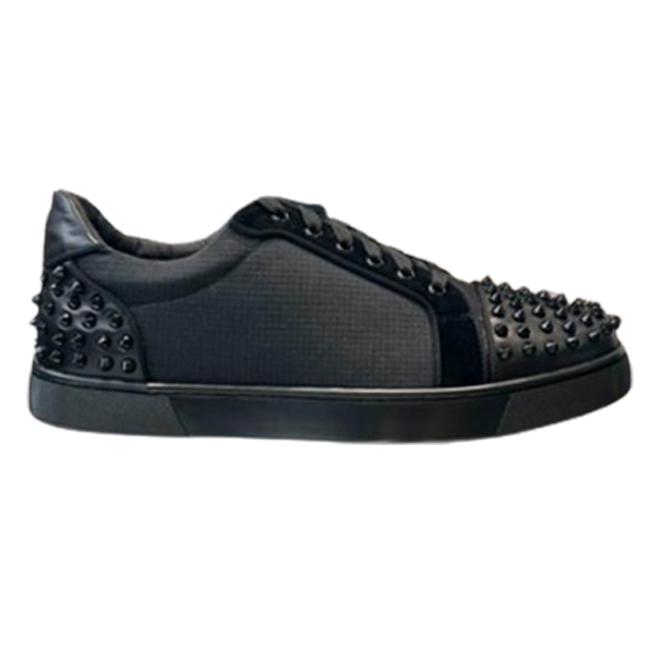 Christian Louboutin Casual Rivet Low Top Spikes Flats Black Sneaker - CLS047