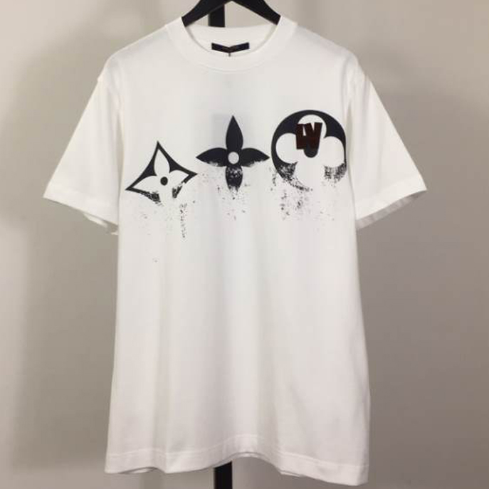 Louis Vuitton White Short Sleeve Glitter Monogram Logo Shirt - LVTS080