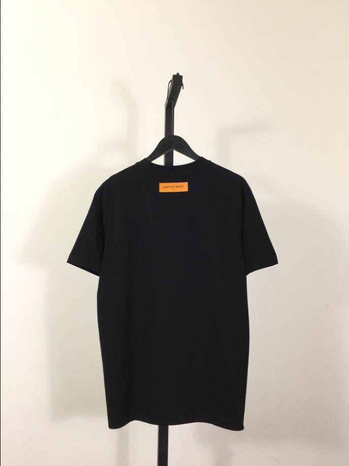 Louis Vuitton Black Short Sleeve Glitter Monogram Logo Shirt - LVTS079