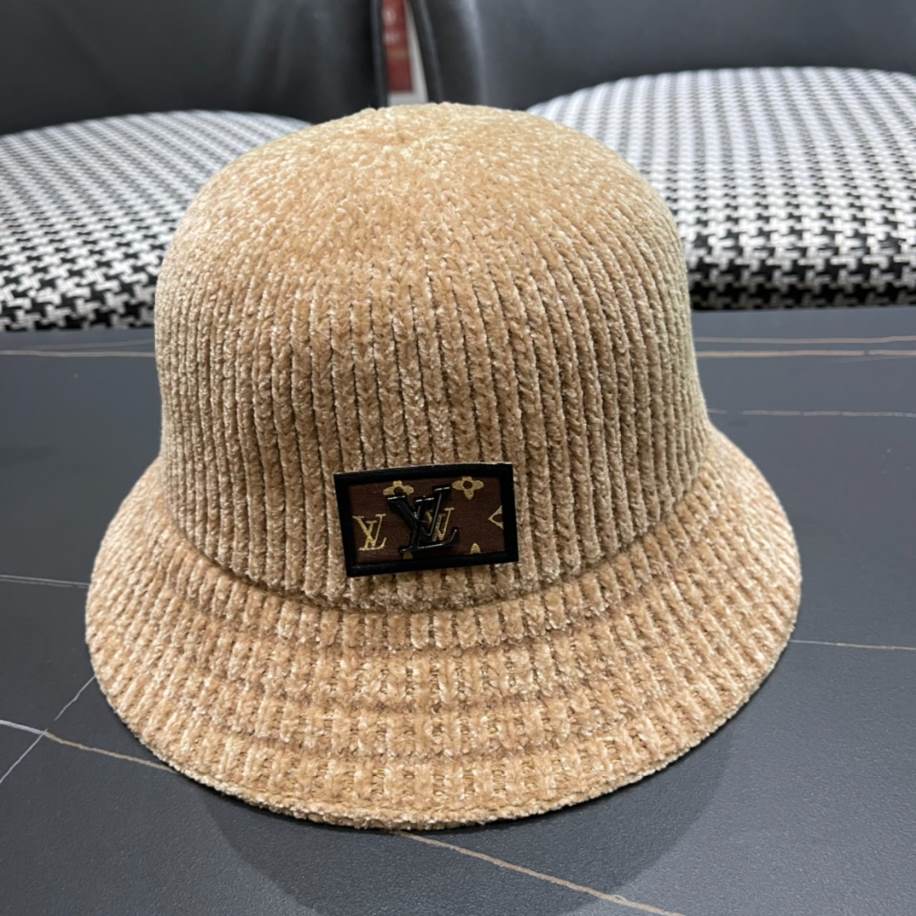 Louis Vuitton Bucket Corduroy Dome Light Brown Hats - LVC006