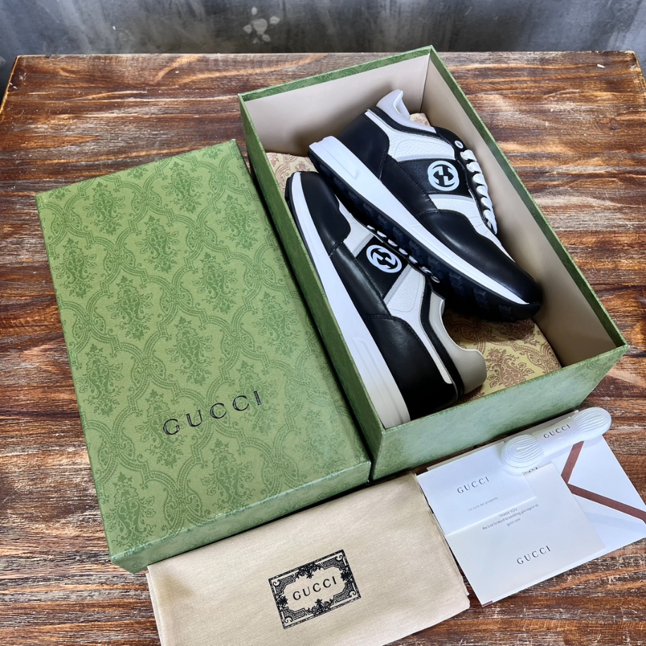 Gucci Leather Low 'Black White' Sneaker - GCC167