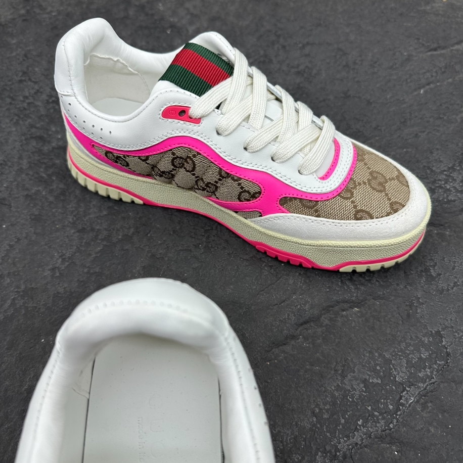 Gucci Wmns Re-Web Sneaker 'GG Canvas - Beige Fuchsia' - GCC156