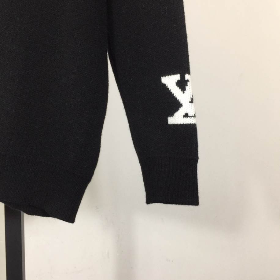 Louis Vuitton Black LV Logo Sweatshirts Coat - LH071