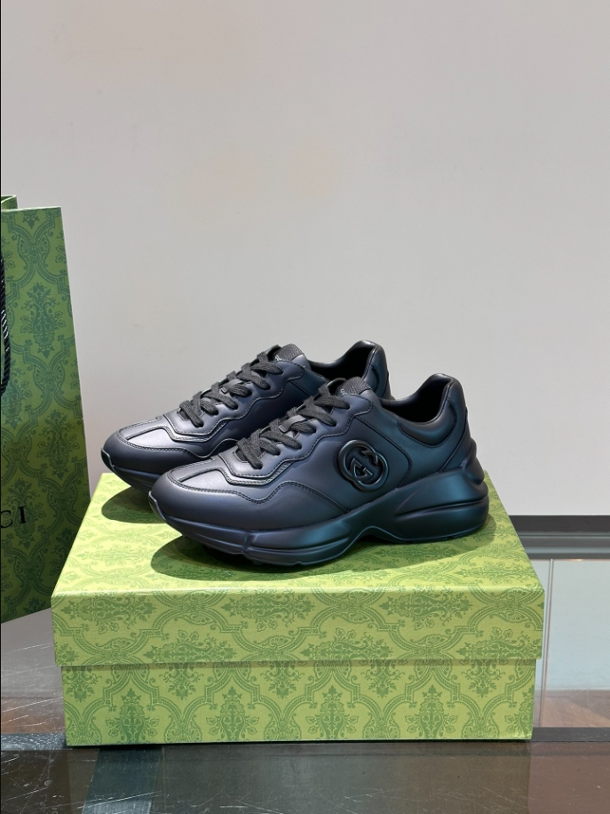 Gucci Rhyton Black Leather Sneaker - GCC172