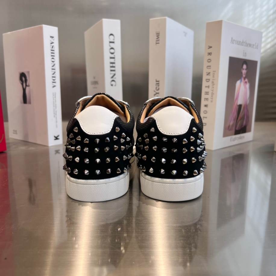 Christian Louboutin Low Top Black Silver Sneaker - CLS049