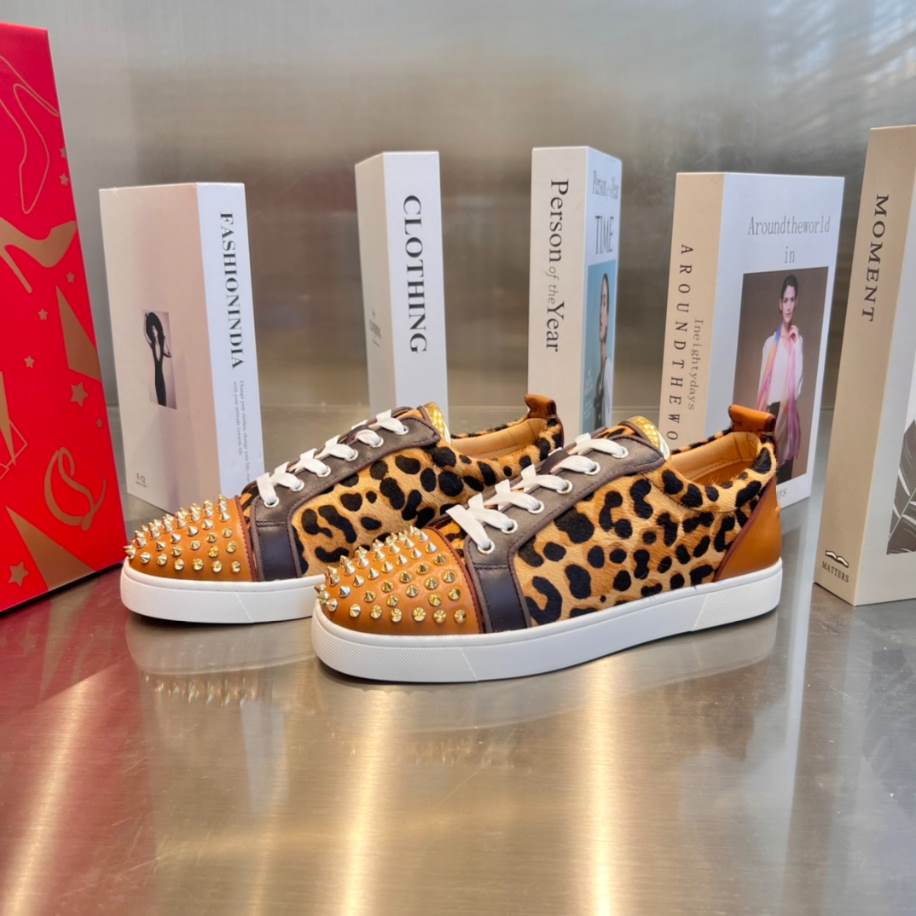 Christian Louboutin Bottom Rivet Leopard Sneaker - CLS039