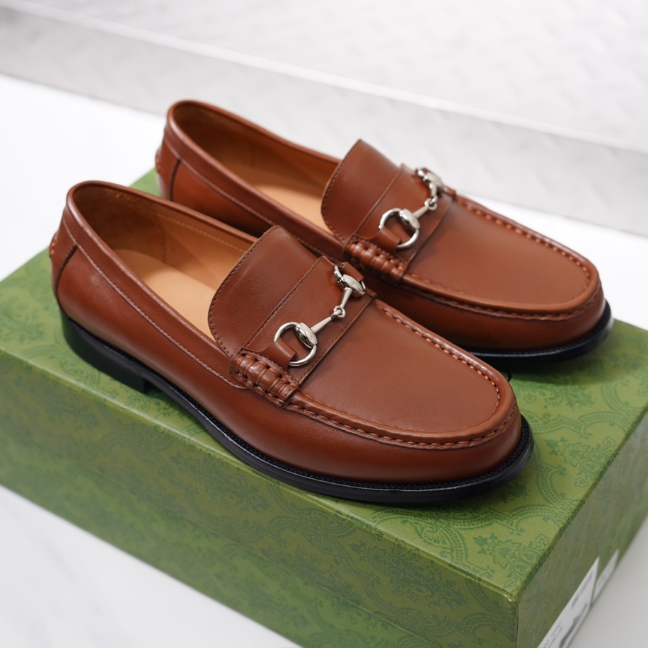 GUCCI LEATHER BROWN LOAFER - GL057