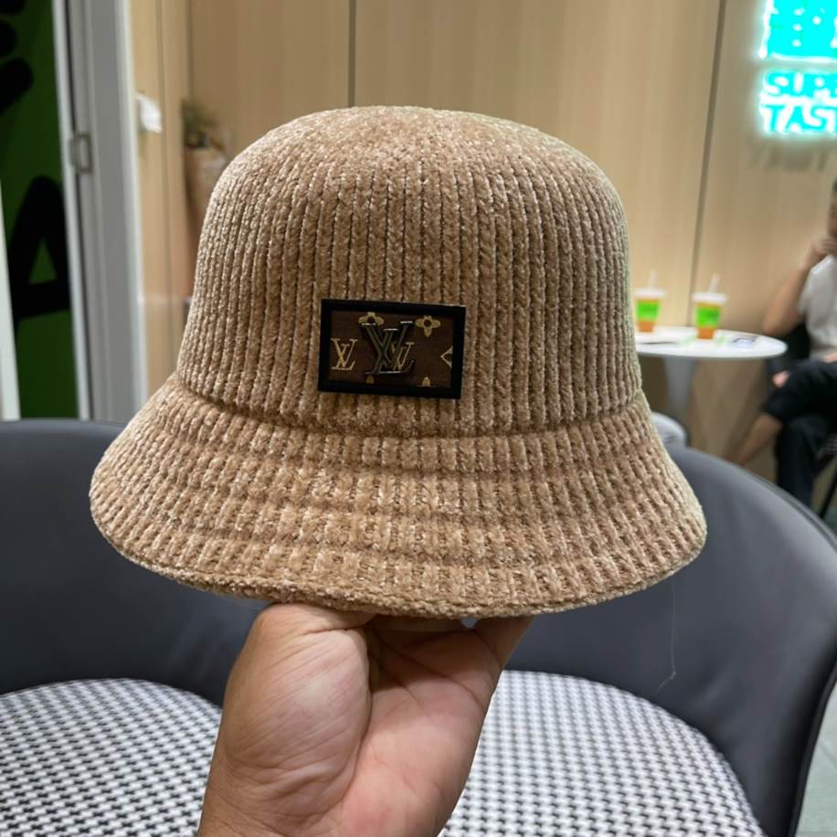 Louis Vuitton Bucket Corduroy Dome Light Brown Hats - LVC006