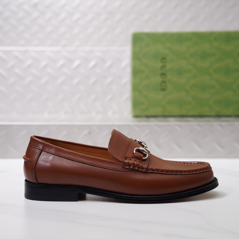 GUCCI LEATHER BROWN LOAFER - GL057