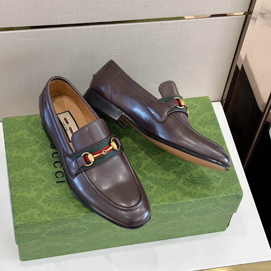 Gucci Men Horsebit Brown Loafer - GL089
