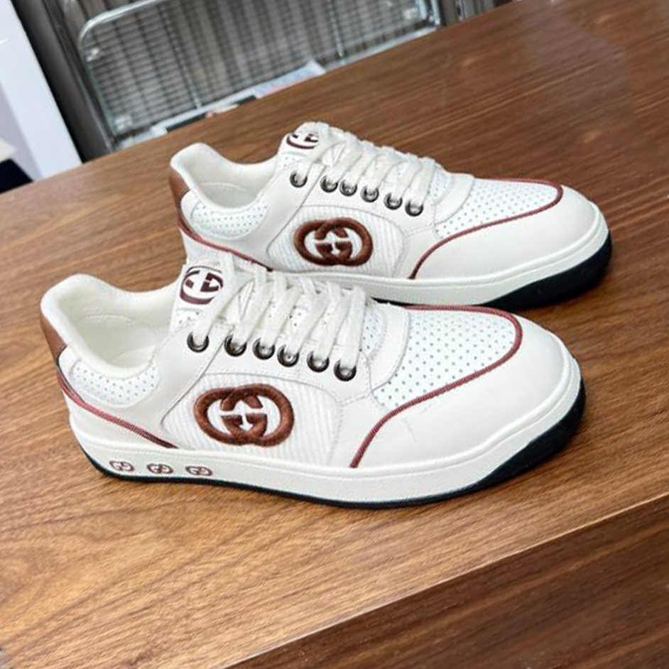 Gucci White Brown Logo Sneakers - GCC204