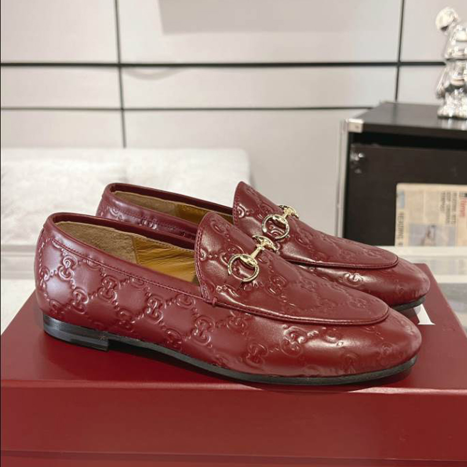 Gucci Horsebit Bright Red GC Monogram Loafer - GL064