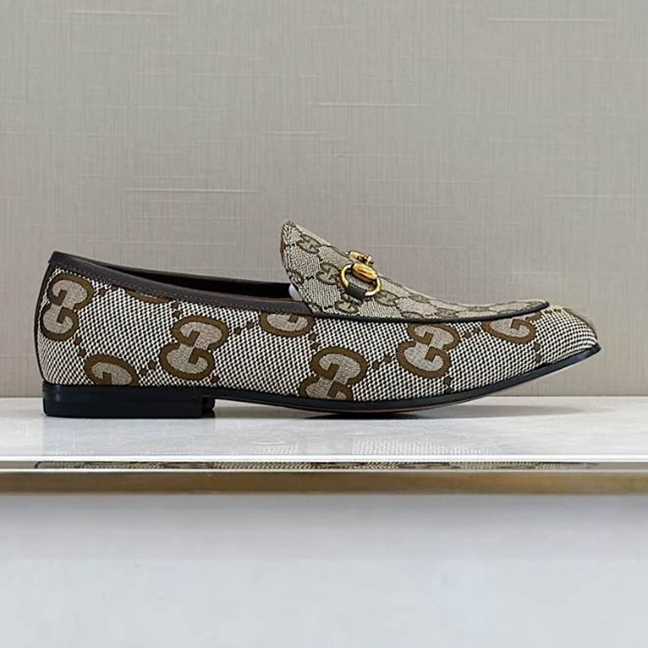 Gucci Slipper Flacher Brown White Loafer - GL081