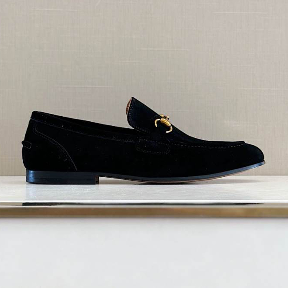 Gucci Horsebit Black Suede Loafer - GL087