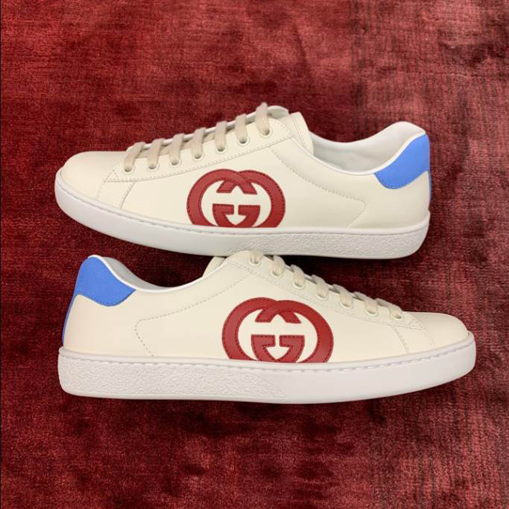 Gucci Ace Interlocking G White Red Blue Sneakers - GCC196