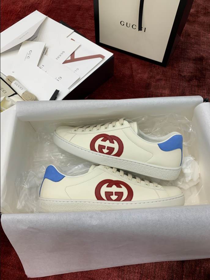 Gucci Ace Interlocking G White Red Blue Sneakers - GCC196