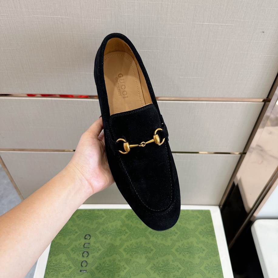 Gucci Horsebit Black Suede Loafer - GL087