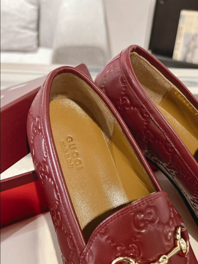 Gucci Horsebit Bright Red GC Monogram Loafer - GL064