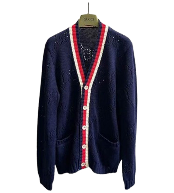 Gucci Open Knit Cotton Blue Knitwear - GCK061
