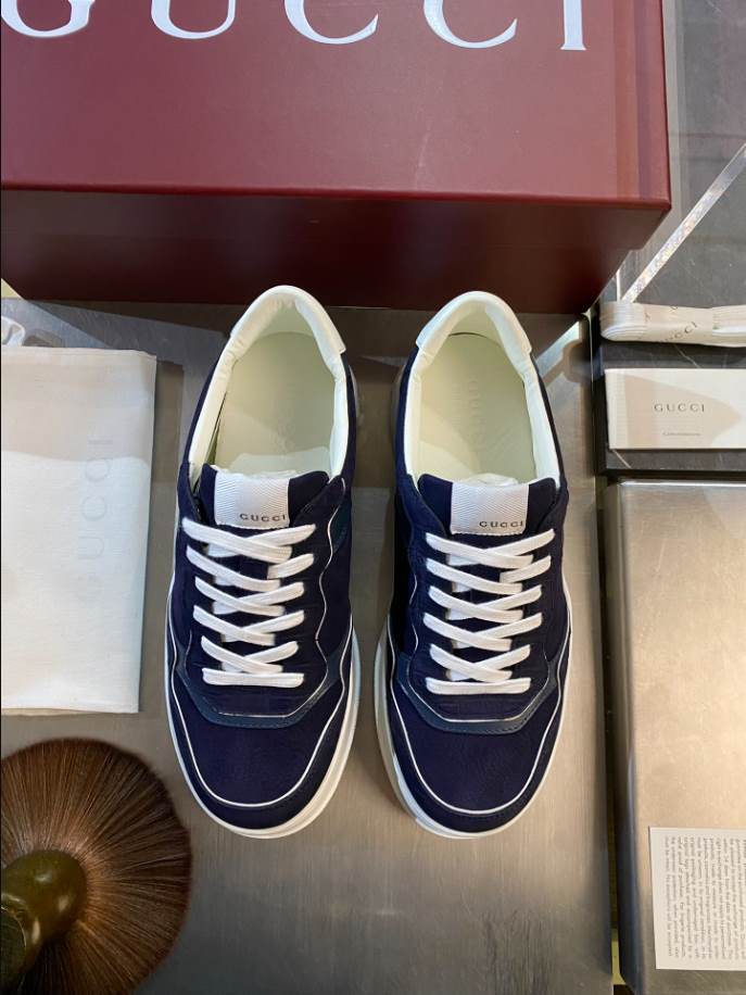 Gucci Lace-up Black White Leather Sneakers - GCC179