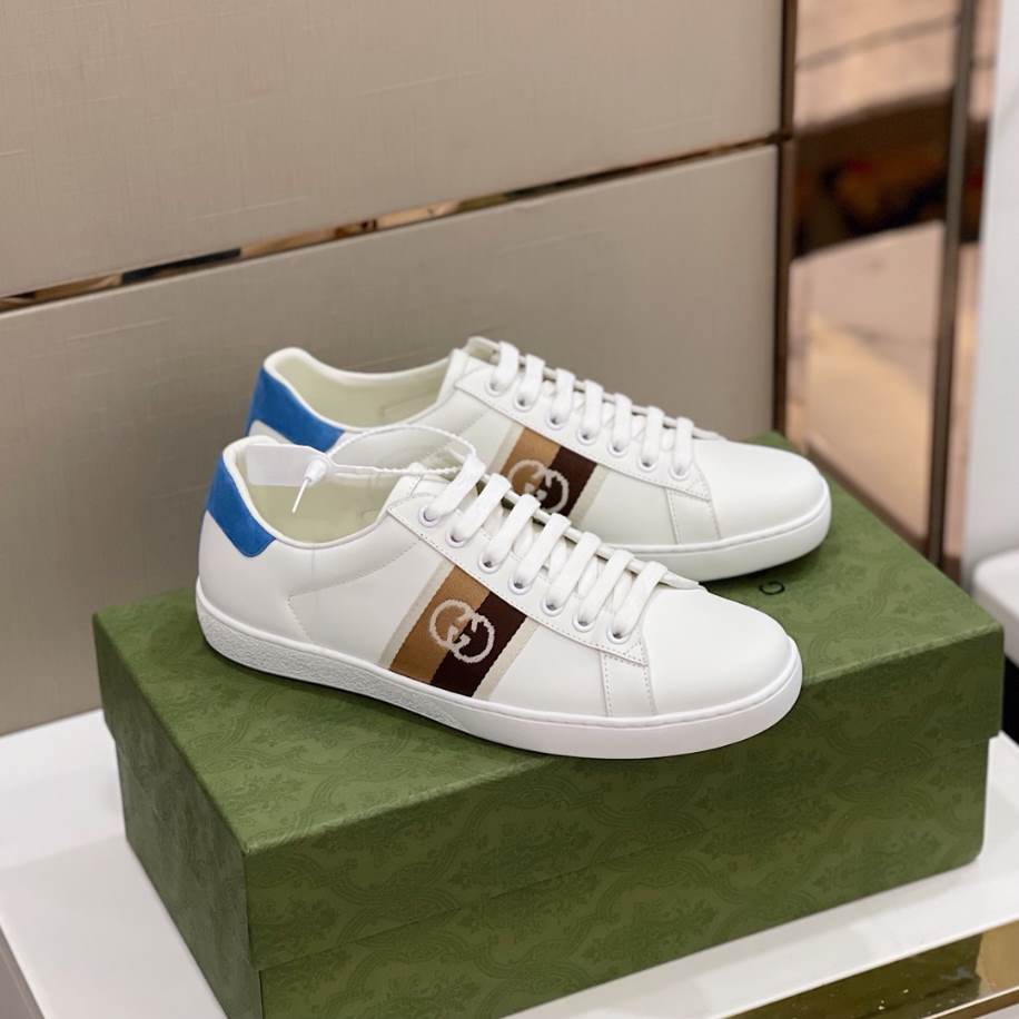 Gucci Ace Blue Interlocking Sneakers - GCC228