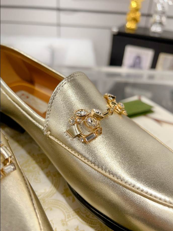 Gucci Jordaan Gold Leather Loafer - GL071