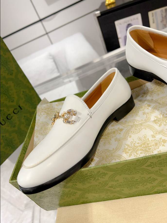 Gucci Jordaan White Black Loafer - GL070