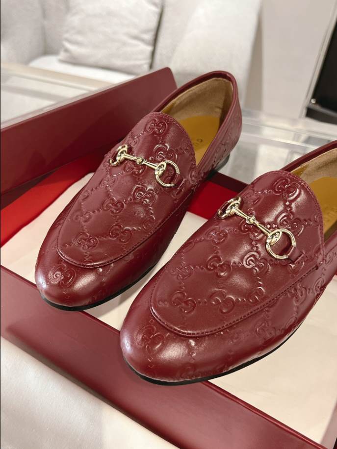 Gucci Horsebit Bright Red GC Monogram Loafer - GL064
