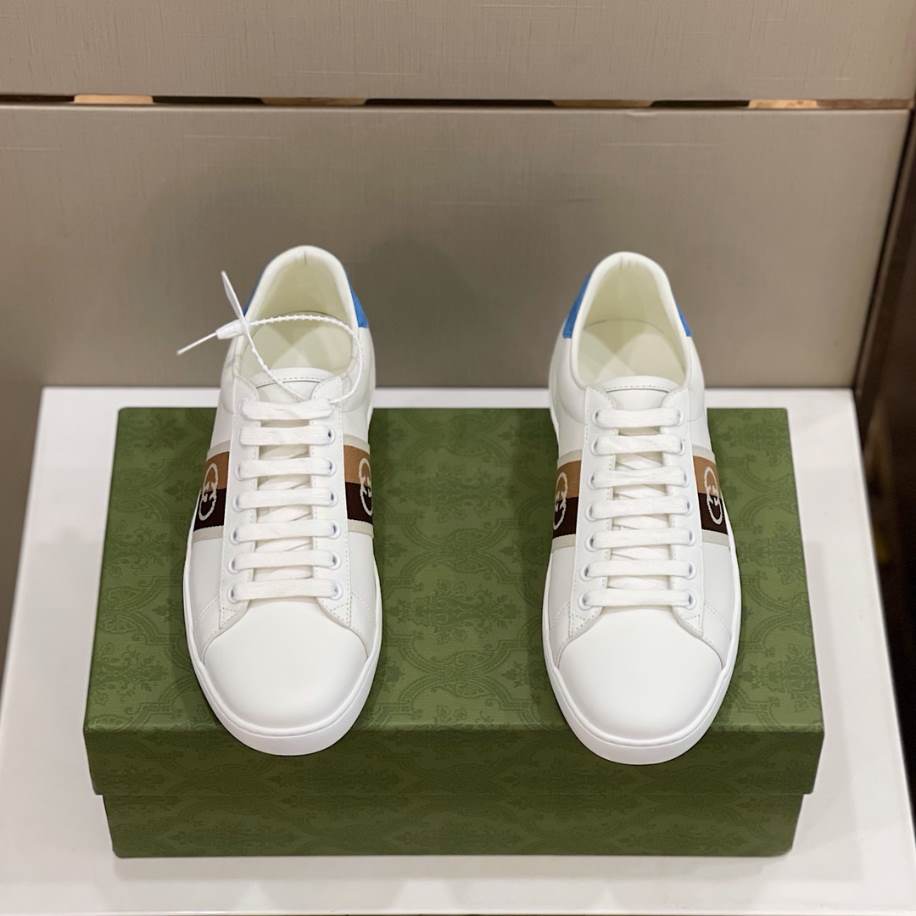 Gucci Ace Blue Interlocking Sneakers - GCC228