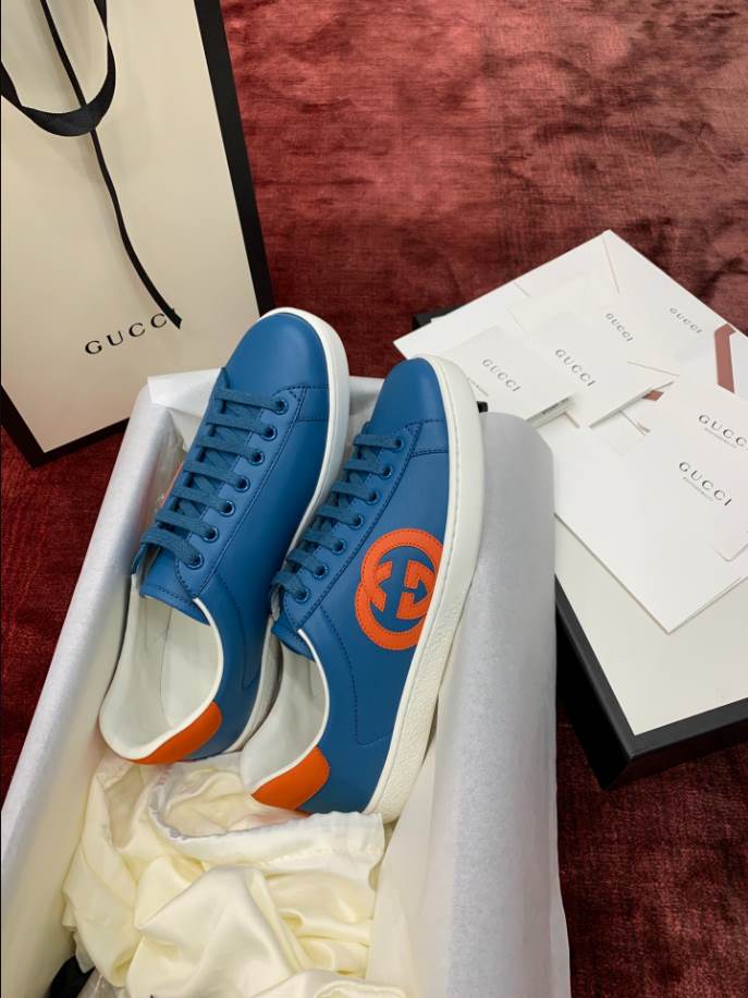 Gucci Ace Blue Orange Sneakers - GCC195