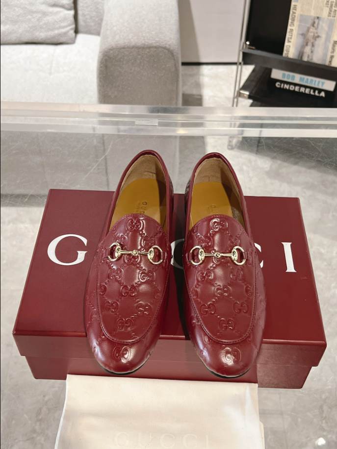 Gucci Horsebit Bright Red GC Monogram Loafer - GL064