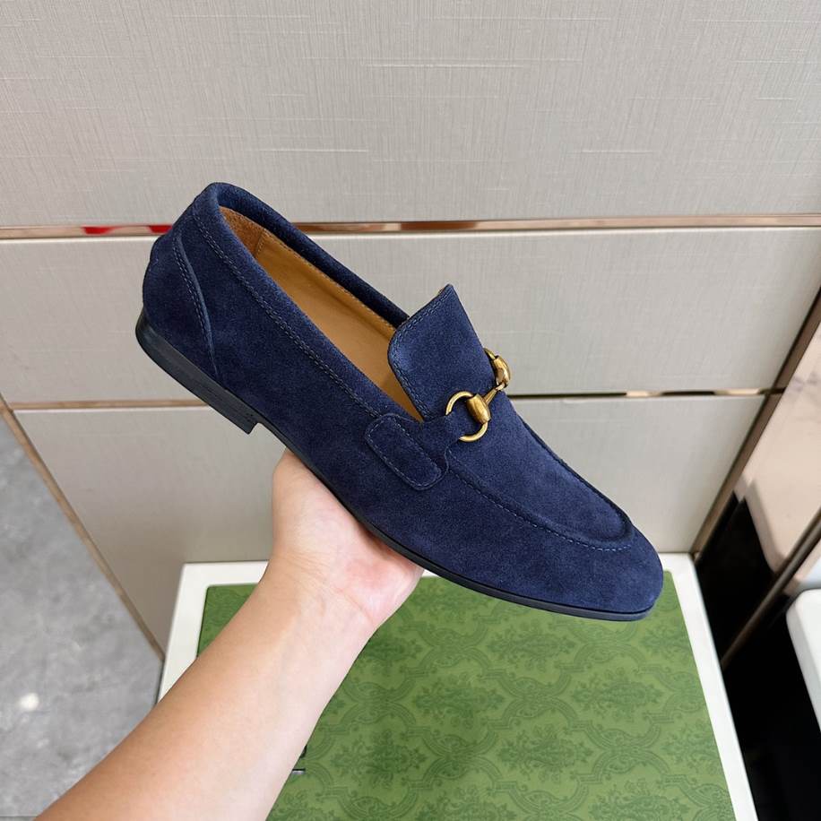 Gucci Horsebit Blue Suede Loafer - GL085