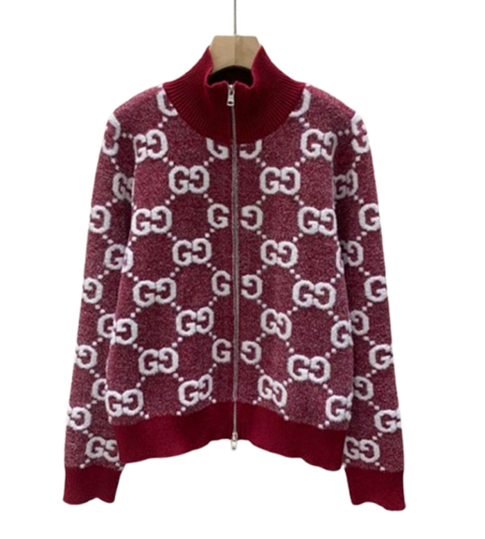 GUCCI Stitch Jacquard Red Knitwear - GCK056