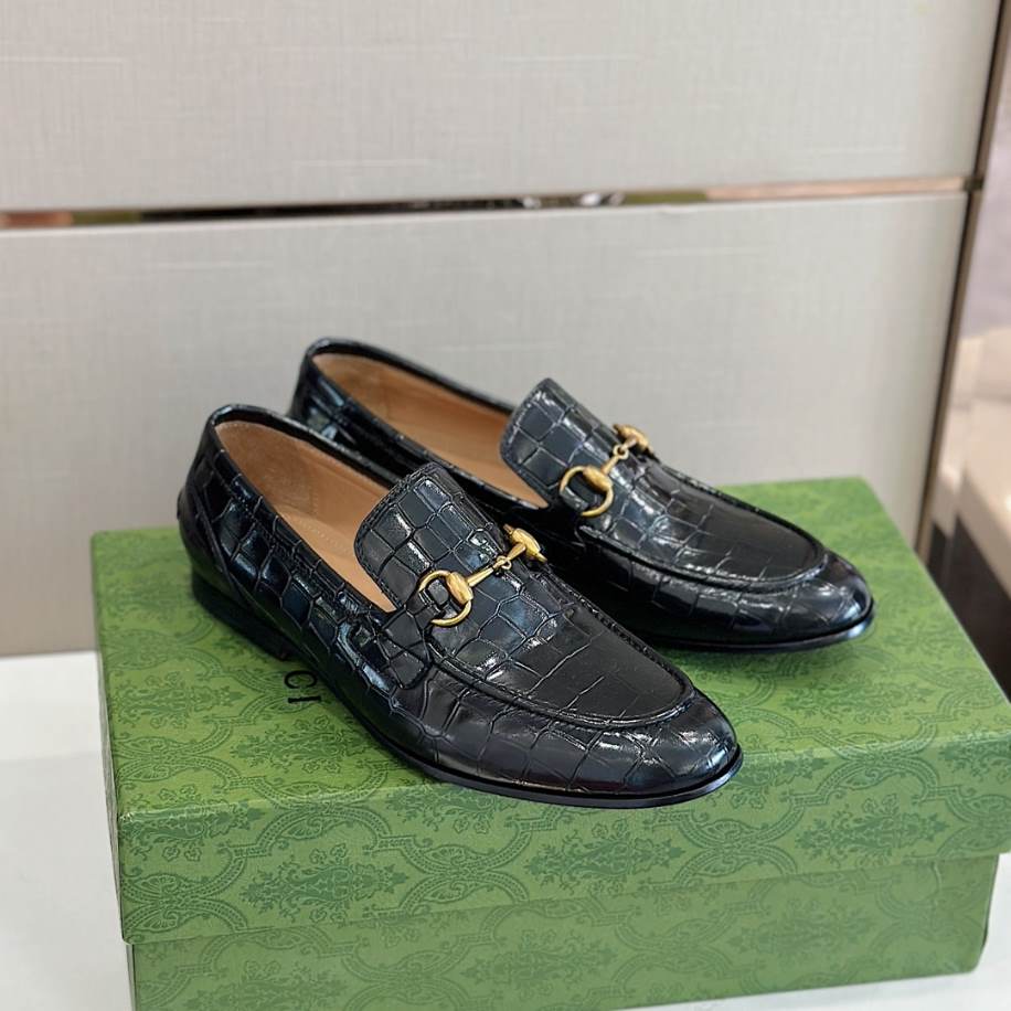 Gucci Jordaan Crocodile Black Loafer - GL084