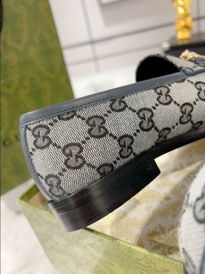 Gucci Jordaan GG Monogram White Black Loafer - GL065